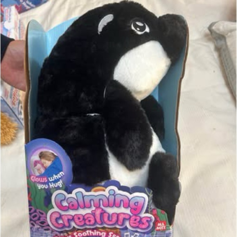 Calming Creatures Black & White Plush Orca
